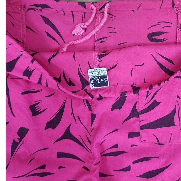 C'EST JOLI by Laura Vintage Hot Pink Animal Print drawstring Shorts Women's Med - Picture 3 of 9